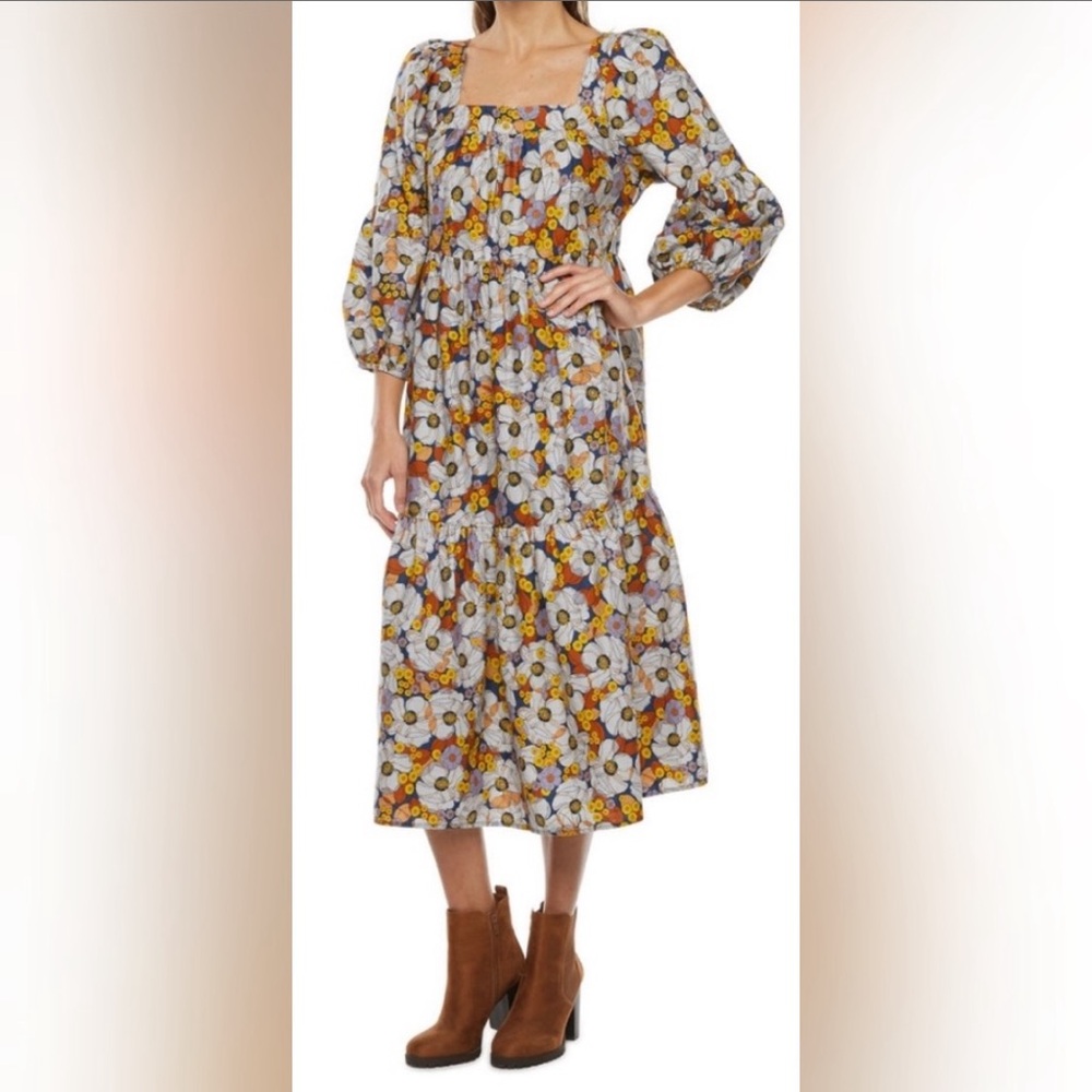 a.n.a 3/4 Sleeve Midi Dress size S